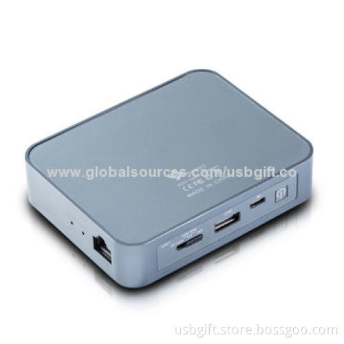 2,600mAh Solar Battery, Panel Charger Portable Power Bank, Built-in Router